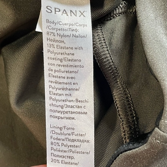 SPANX Faux Leather Moto Leggings in Gunmetal - Picture 7 of 7